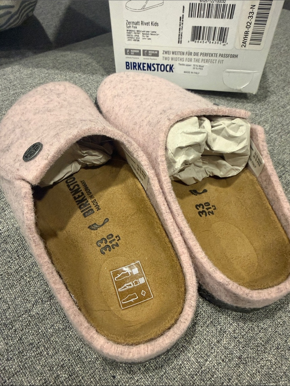 Birkenstock Kids Zermatt Rivet Slippers Soft Pink - Picture 3 of 5